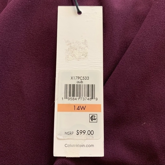 Calvin Klein NWT Plus Size Scuba Crepe Zipper Pocket Straight Leg Pull-On Pants - Picture 5 of 8